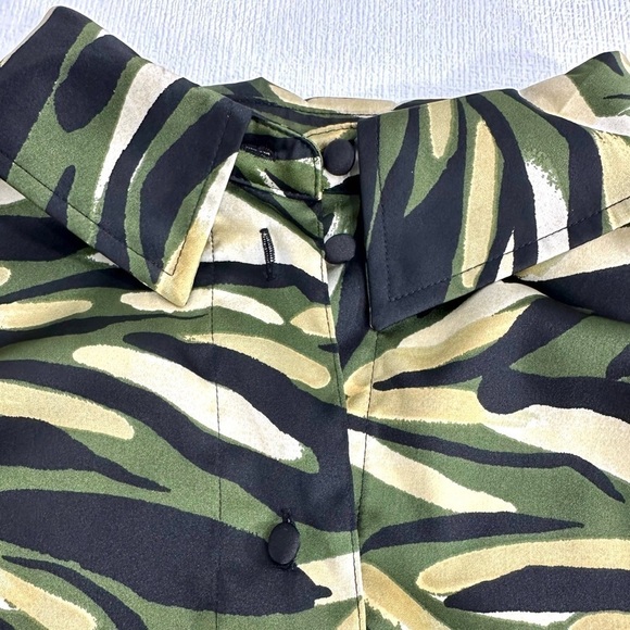 Zara print button down blouse shirt size M - Picture 7 of 14